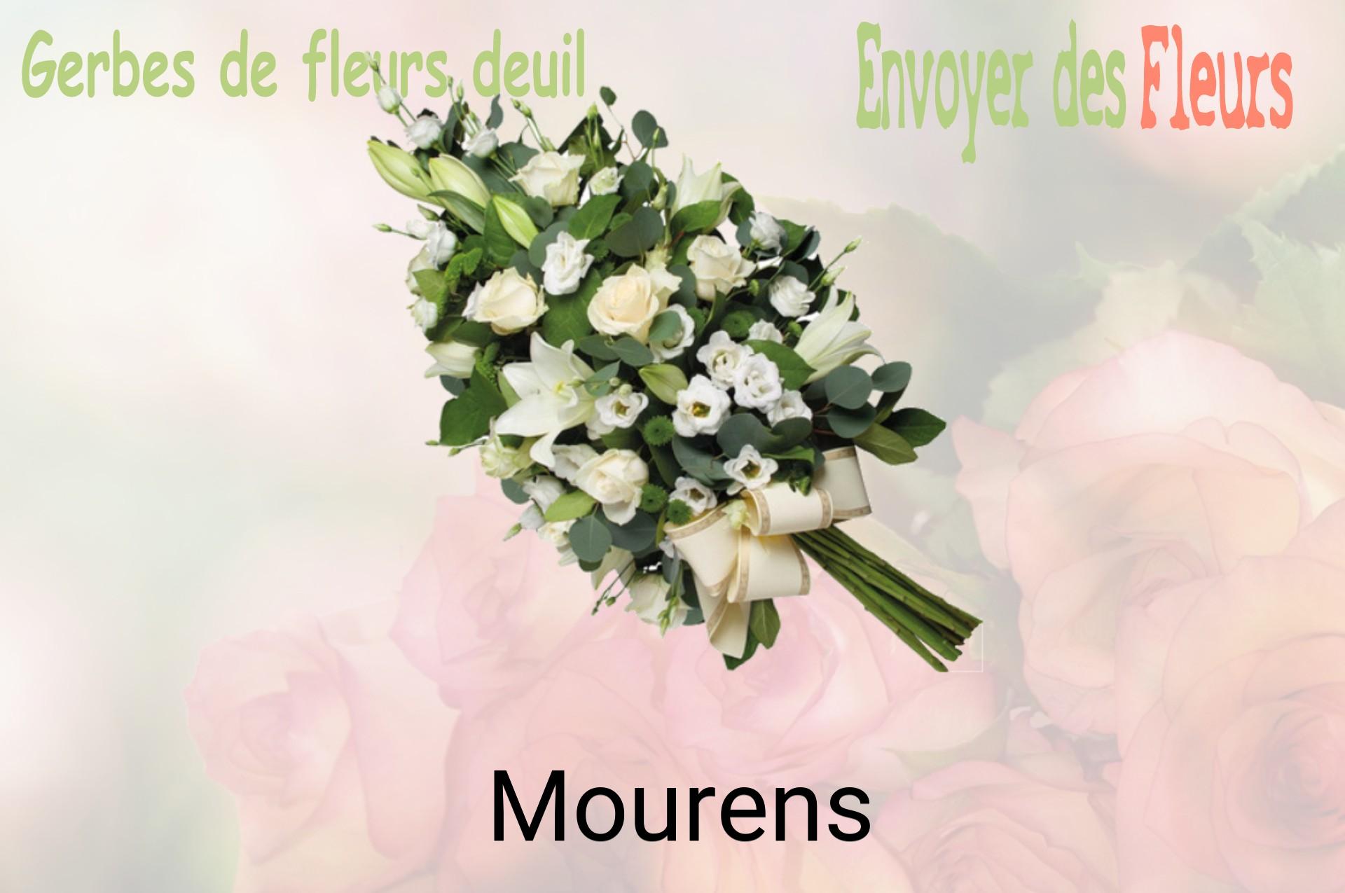 Gerbe de fleurs de deuil livrée à Mourens